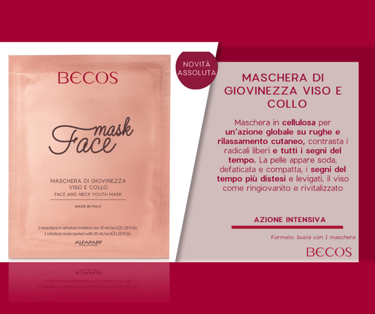 Maschera in cellulosa per un'azione globale su rughe e rilassamento cutaneo