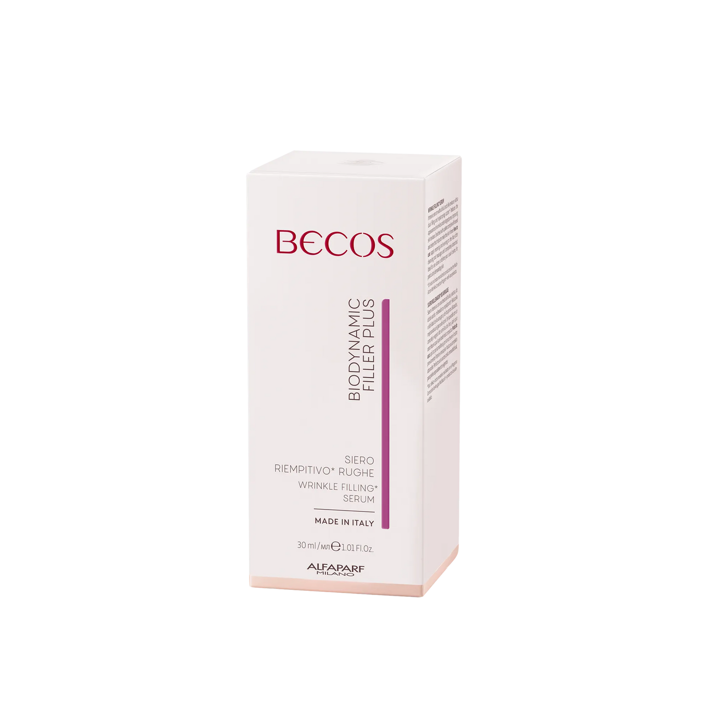 Siero intensivo a duplice azione, riempitiva e rimpolpante.
Riduce la visibilità di rughe e pori dilatati, migliorando la grana della pelle