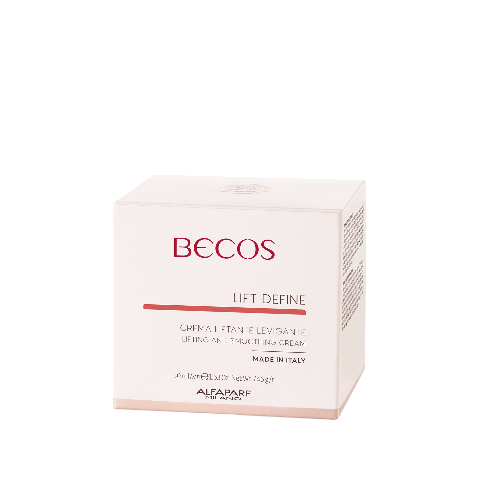 Una crema dalla texture morbida e vellutata, a effetto “cushion”, dall’azione liftante e ricompattante. Contrasta gli effetti negativi della gravità tissutale con azione rassodante sui cedimenti cutanei, distendendo rughe d’espressione e linee sottili. Una formulazione che agisce come se formasse una trama cosmetica per un risultato straordinario: l’ovale appare più definito, i segni del tempo levigati, la pelle visibilmente più morbida e compatta.