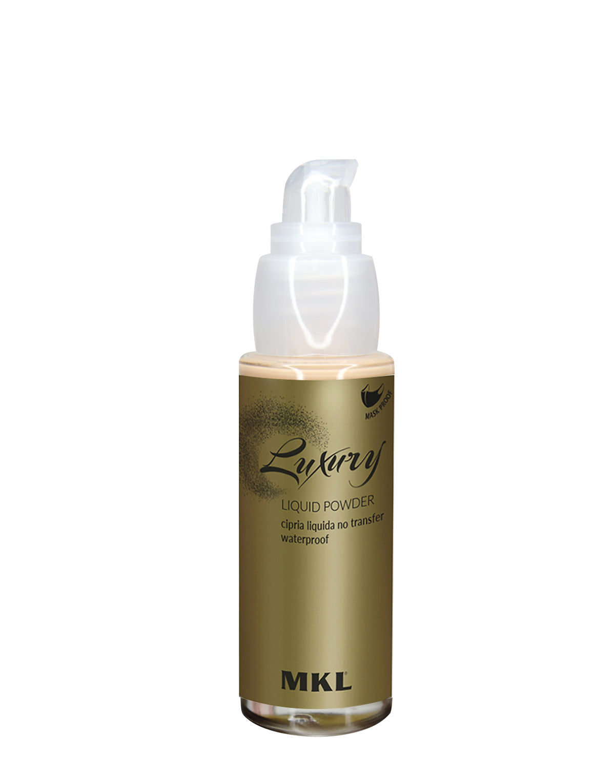 MKL - LIQUID POWDER LUXURY. Innovativo fondotinta liquido dall’effetto matt a lunga tenuta, resiste al calore e all’umidità. La sua formula ricca di acido ialuronico fa risultare luminoso e fresco l’incarnato, i pori si attenuano uniformandone la texture