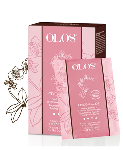 GLYCO PROGRAM - PEELING COSMETICO IN TESUTO RINNOVANTE VISO. La vera innovazione nell'esfoliazione della pelle combina l'azione di un peeling chimico e un peeling enzimatico in un solo gesto. Una formula a base di Acido Glicolico e Lattico e di Papaina che consente un' efficace e sicura azione esfoliante e levigante della pelle. Kit con 5 bustine
