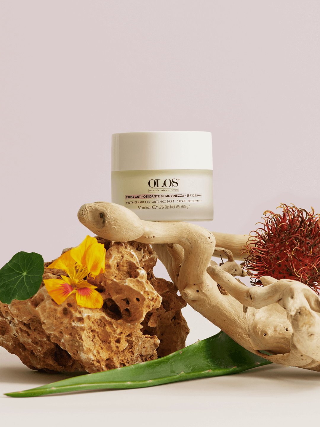 OLOS - CREMA ANTI-OSSIDANTE DI GIOVINEZZA - SPF 30/PA+++. Trattamento intensivo protettivo e riparativo, estremamente nutriente. Contrasta la formazione dei radicali liberi e la comparsa dei segni di crono- e foto- invecchiamento