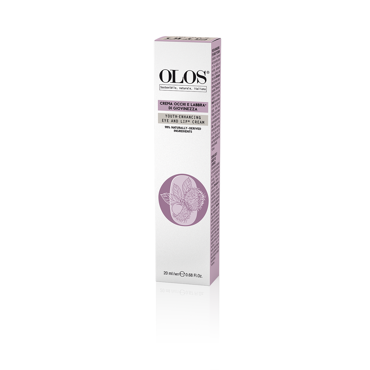 OLOS - CREMA OCCHI E LABBRA DI GIOVINEZZA. Crema morbida e leggera, ad azione correttiva sulla visibilità delle rughe, delle borse e delle occhiaie. Contiene Vitamina E: antiossidante, estratto titolato proveniente dall' albero della seta: azione distensiva e di sollevamento delle palpebre, riduce la visibilità di borse e occhiaie.
