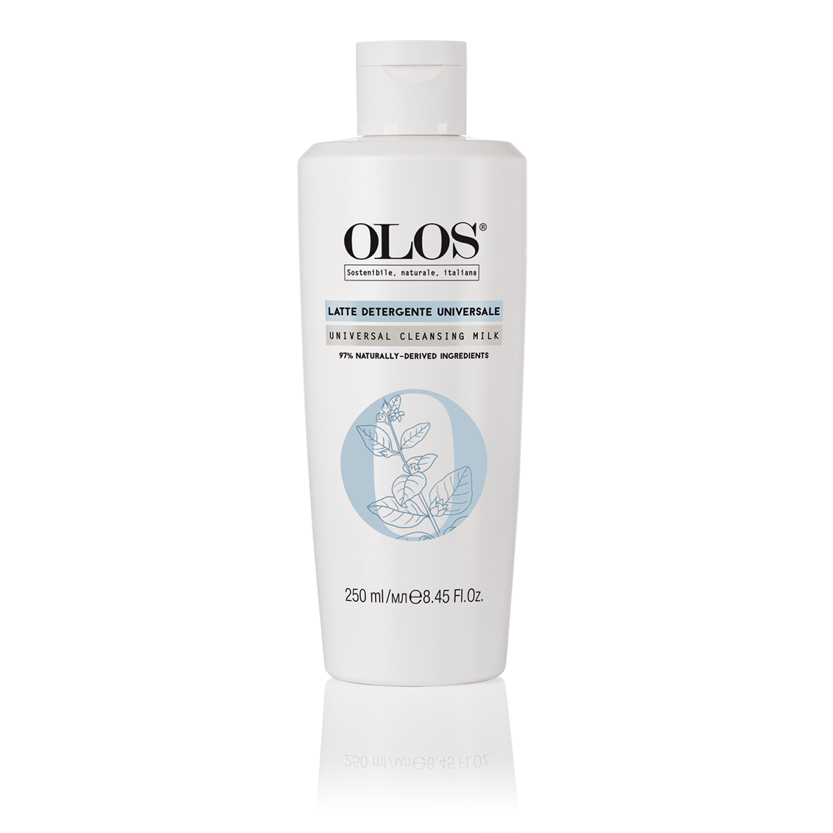 OLOS LATTE DETERGENTE UNIVERSALE. Latte detergente dalla texture fresca ed avvolgente, formulato per tutti i tipi di pelle. Rimuove efficacemente il make-up e lascia la pelle detersa, pulita e morbida.