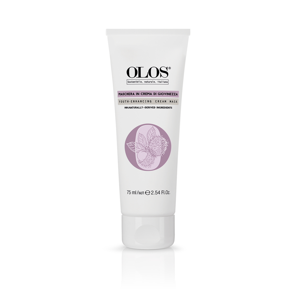 OLOS MASCHERA IN CREMA DI GIOVINEZZA. Maschera viso effetto seta dalla texture cremosa. Migliora la trama della pelle proteggendola dai radicali liberi