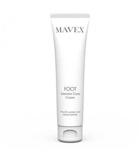 MAVEX - FOOT INTENSIVE CARE CREAM. Crema idratante per piedi stanchi, gonfi, con capillari evidenti. Tecnologia Svizzera al servizio della tua bellezza e del tuo benessere, con formulazioni all' avanguardia e texture piacevolissime da usare. Svolge un' attività vaso- protettiva grazie all' estratto di Mirtillo, Genziana e Abete Rosso. I Cristalli di Mentolo naturale donano un' effetto rinfrescante e tonificante. Scopri il piacere di avere piedi morbidi e gambe leggere.