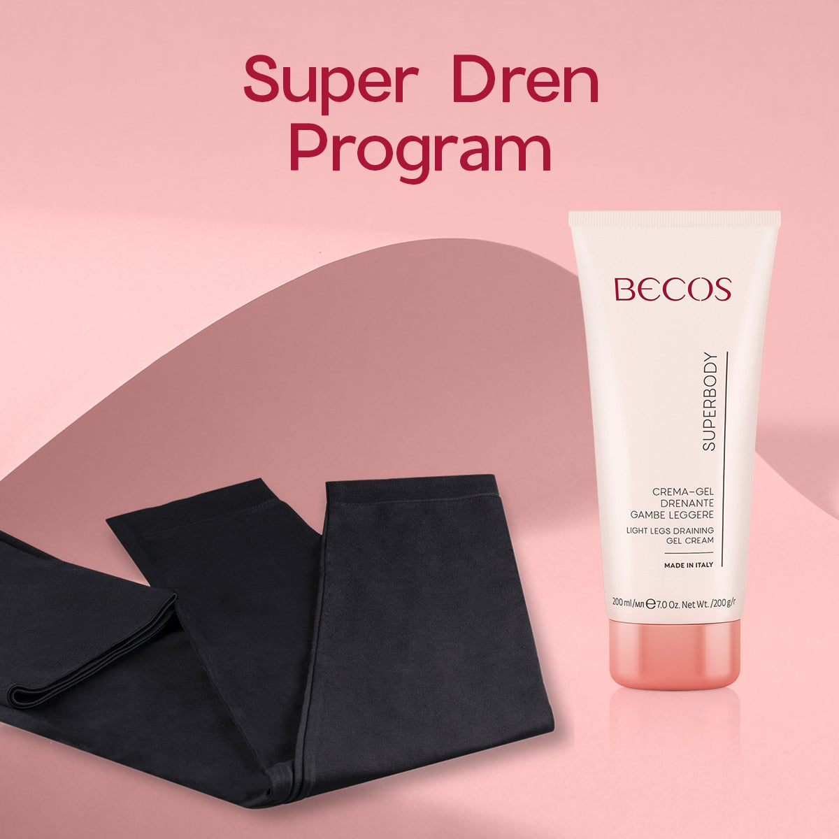 Ci tieni alla forma fisica o vuoi fare un regalo di cosmetici per il corpo ad un'amica? Acquista il set corpo Becos super dren, una elegante pochette contenente: 1 Crema anti-cellulite drenante vaso 200 ml. 1 legging rimodellante colore nero taglia L/XL