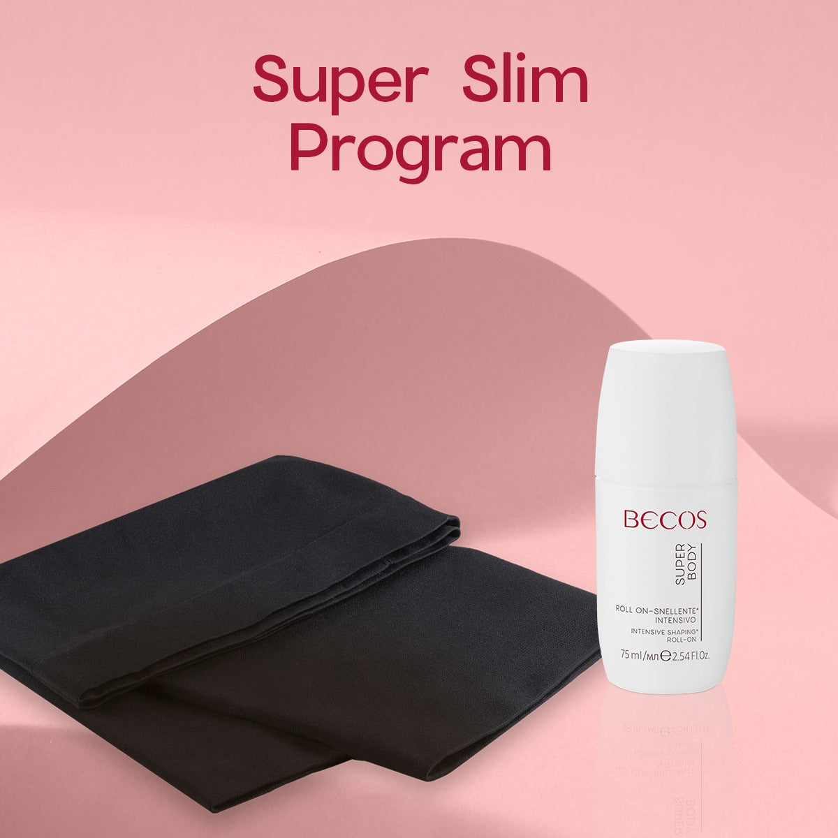 Un'idea regalo di bellezza per te o un'amica? Acquista questo set corpo Becos snellente per l'addome. In un'elegante pochette troverai: 1 roll-on snellente intensivo 1 culotte rimodellante S/M o L/XL