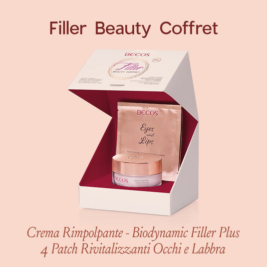 Il kit comprende: una crema fondente ricca e setosa per un’azione estremamente riempitiva + 4 patch rivitalizzanti e decongestionanti per contorno occhi e labbra